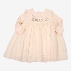 PETIT BATEAU 12 mois Robe écrue tulle étolies dorées