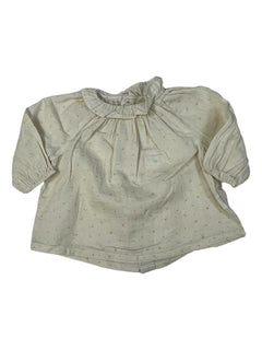 BOUTCHOU 6 mois blouse crème étoiles jaune