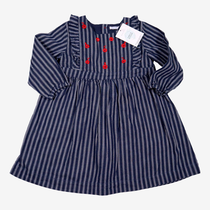 BOUTCHOU 3 ans robe bleu jean volant et broderies