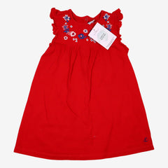 PETIT BATEAU 2 ans robe rouge et broderies