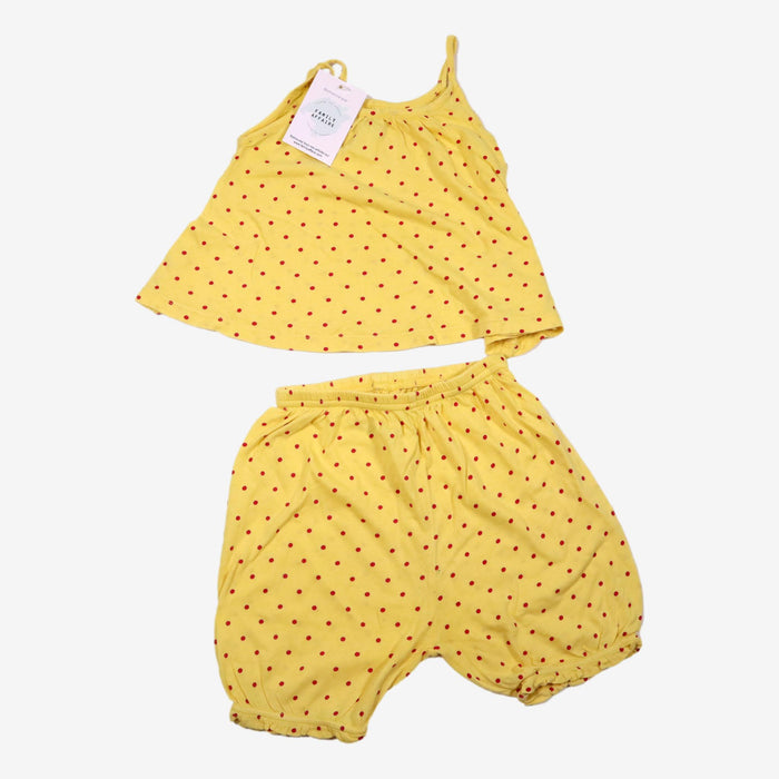 BONTON 2 ans pyjama jaune pois rouge