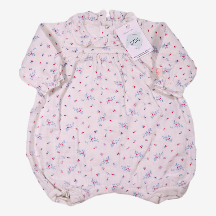 PETIT BATEAU 3 mois barboteuse gaze de coton fleurs