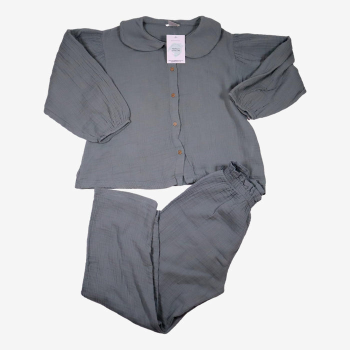 ZARA 6/7 ans Ensemble en gaze de coton bleu gris