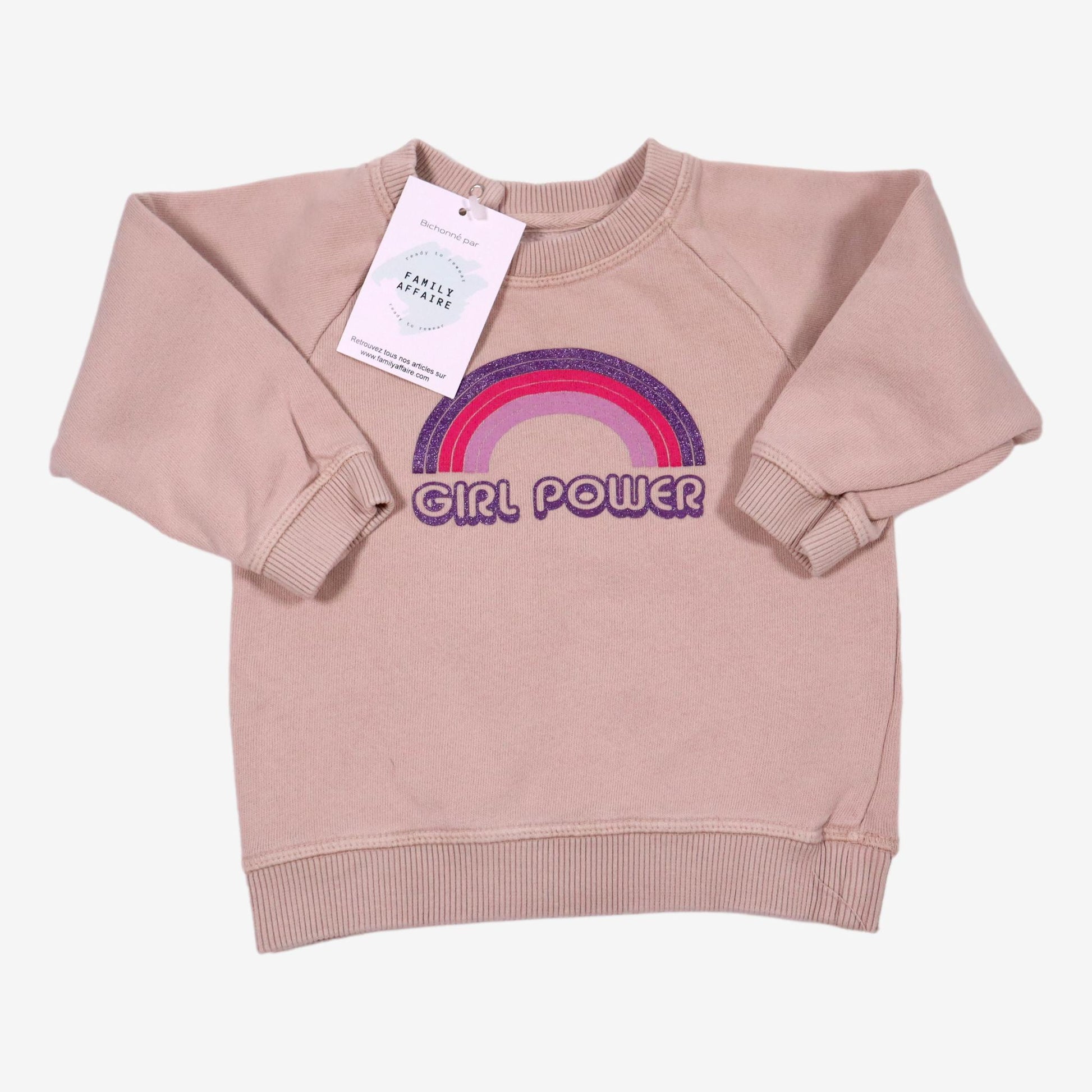 LOUIS LOUISE 12 mois Sweat Girl Power beige