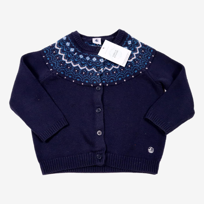 PETIT BATEAU 3 ans Gilet en laine bleu