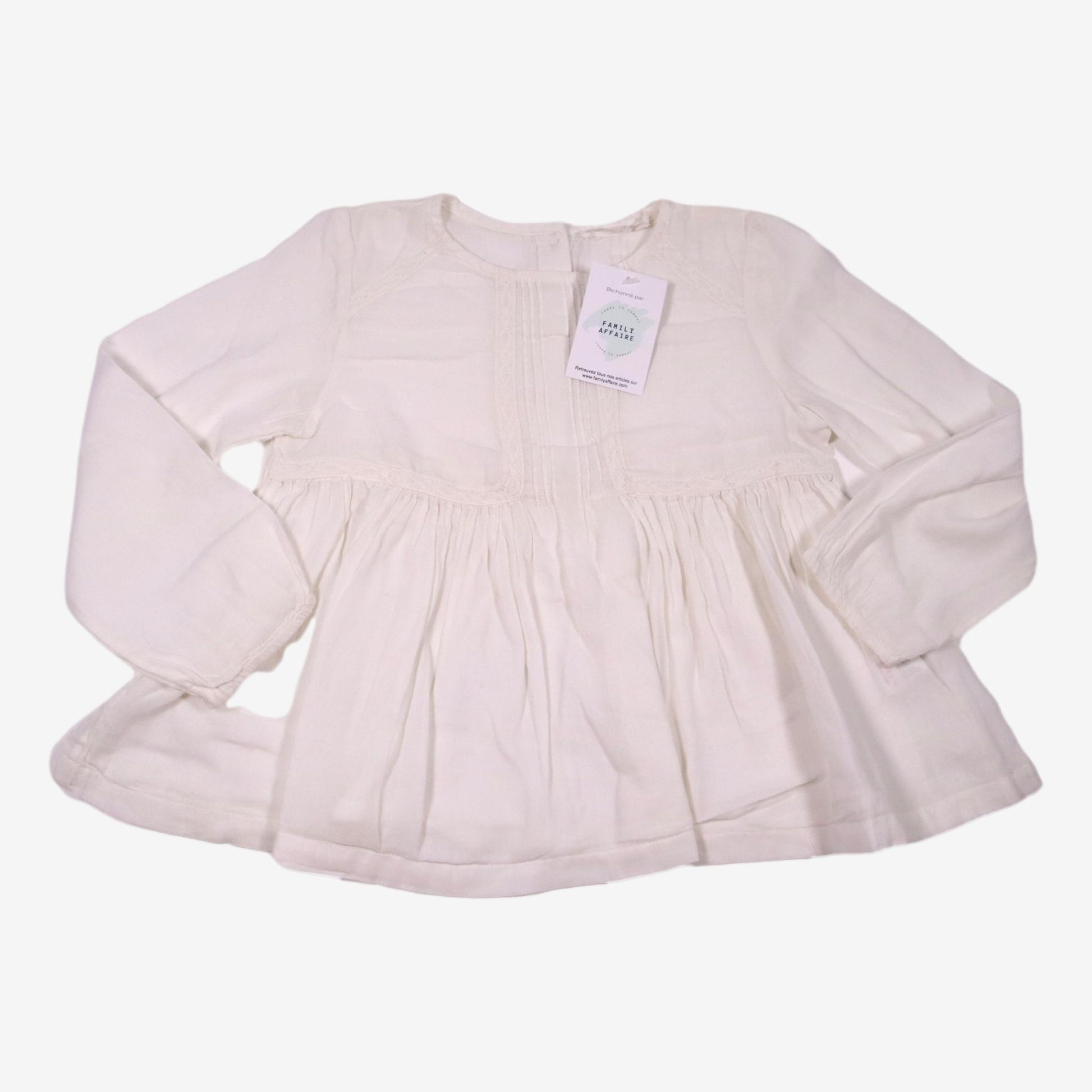 MONOPRIX 6 ans Blouse à dentelles blanche