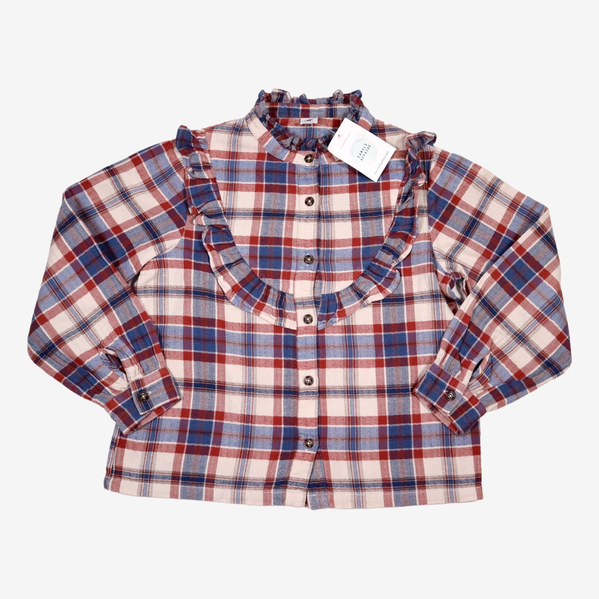 PETIT BATEAU 10 ans chemise carreaux toucher flanelle