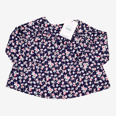 JACADI 18m blouse fleurs marine rouge