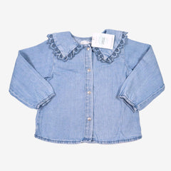 ZARA 3/4 ans chemisier jean col dentelle