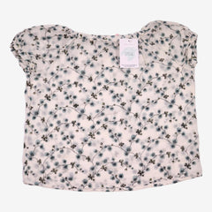 BONPOINT 4 ans blouse blanche fleurs bleues