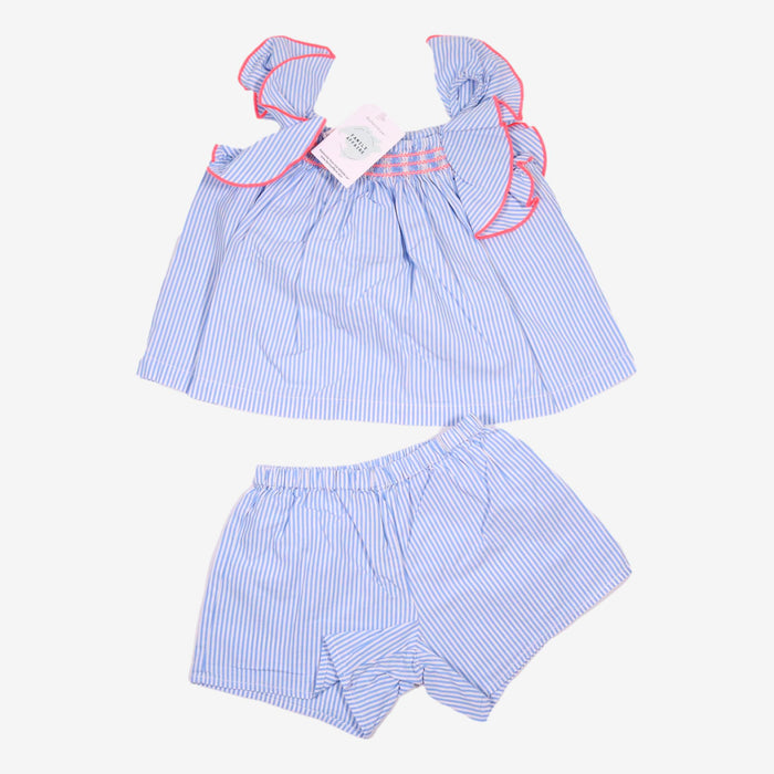 JACADI 4 ans pyjama short bleu rayé