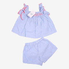 JACADI 2 ans pyjama short rayé bleu