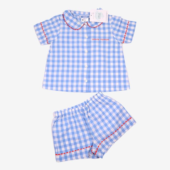 JACADI 2 ans pyjama short vichy bleu