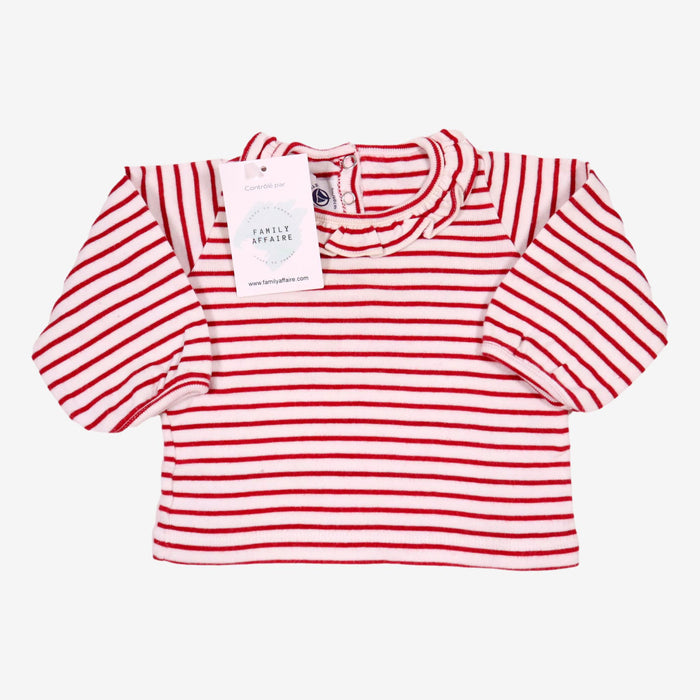 PETIT BATEAU 3m t shirt rayé rouge