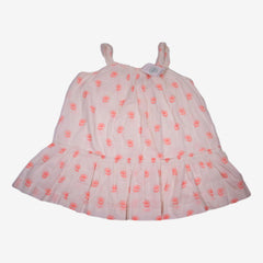 BONPOINT 8 ans robe blanche fleur fluo