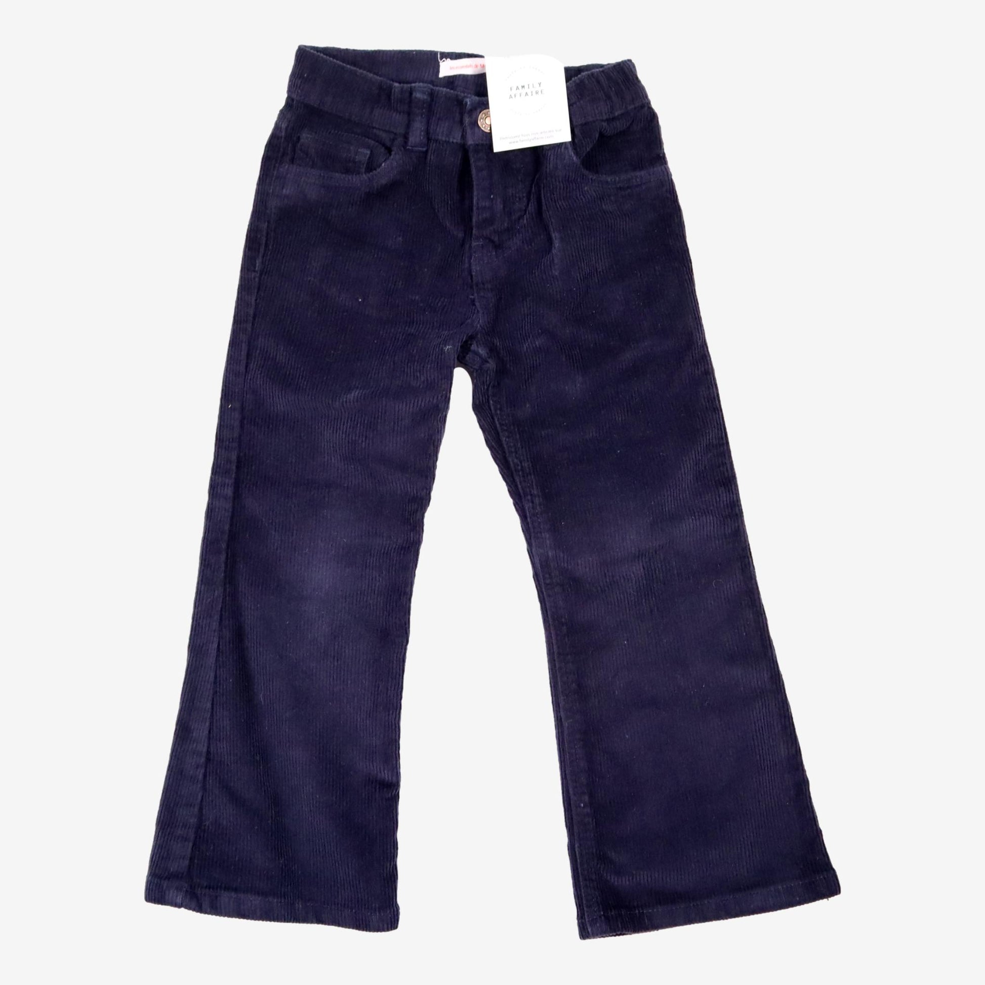 MONOPRIX 4 ans pantalon velours marine évasé