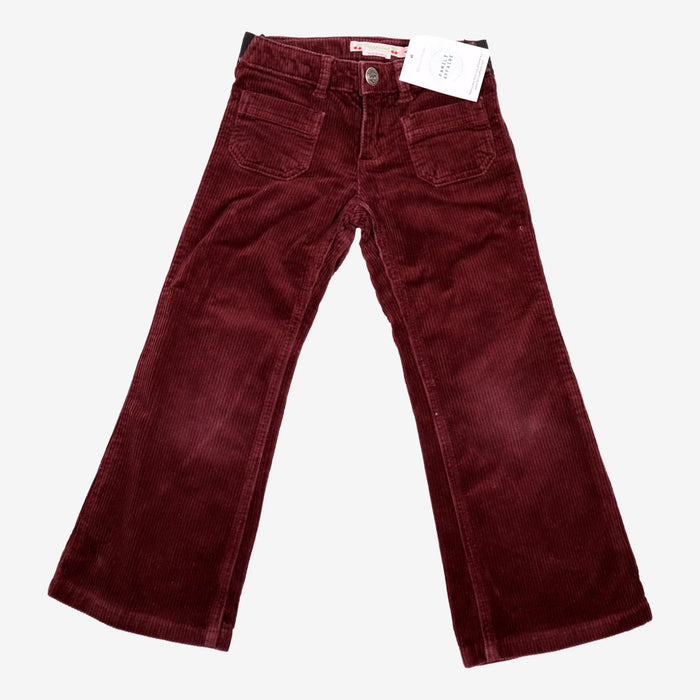 BONPOINT 4 ans pantalon velours évasé bordeaux