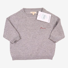 23 MAI 3m pull gris "amour" brodé