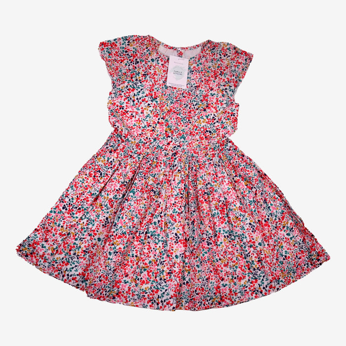 JACADI 8 ans robe motif coloré feuilles