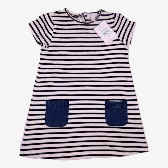 THE LITTLE WHITE COMPANY 4 ans robe rayée poches