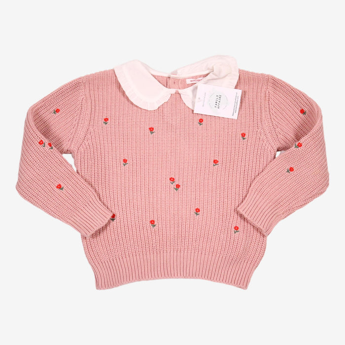 MONOPRIX 4 ans pull en maille rose col Claudine