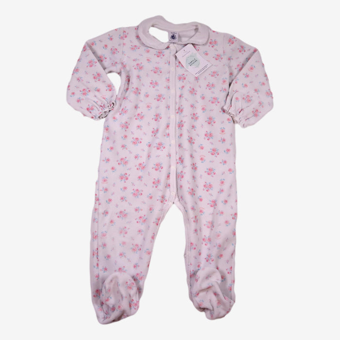 PETIT BATEAU 2 ans Pyjama motifs fleurs en velours