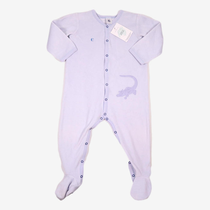 PETIT BATEAU 2 ans pyjama velours bleu ciel