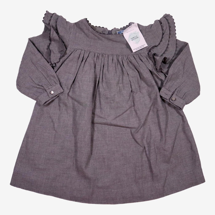 JACADI 3 ans Robe à épaulettes grise