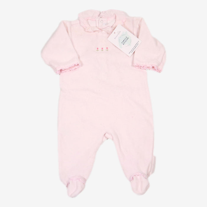 JACADI 1 mois Pyjama rose logo fleurs