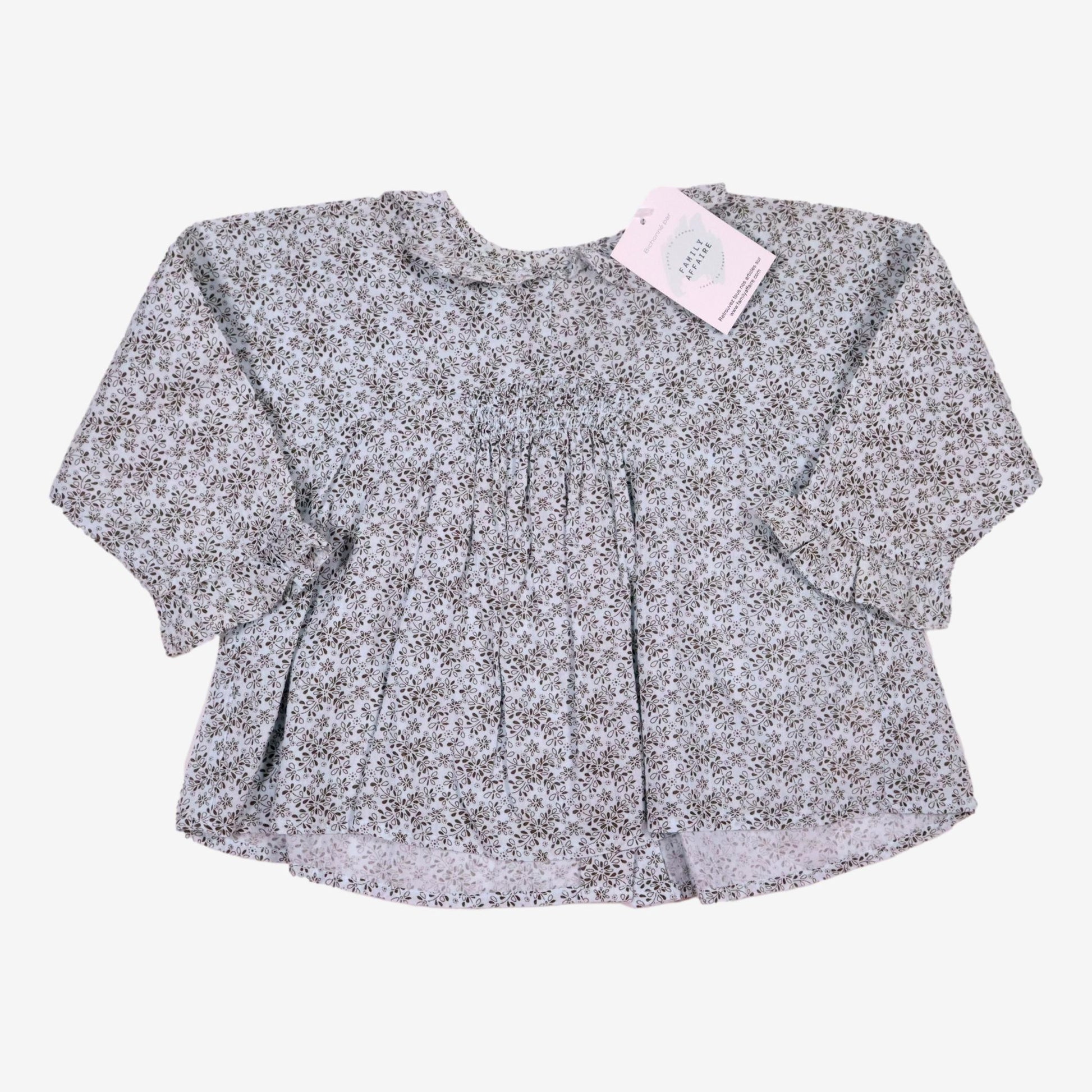 BONTON 2 ans Blouse col smock fleurie