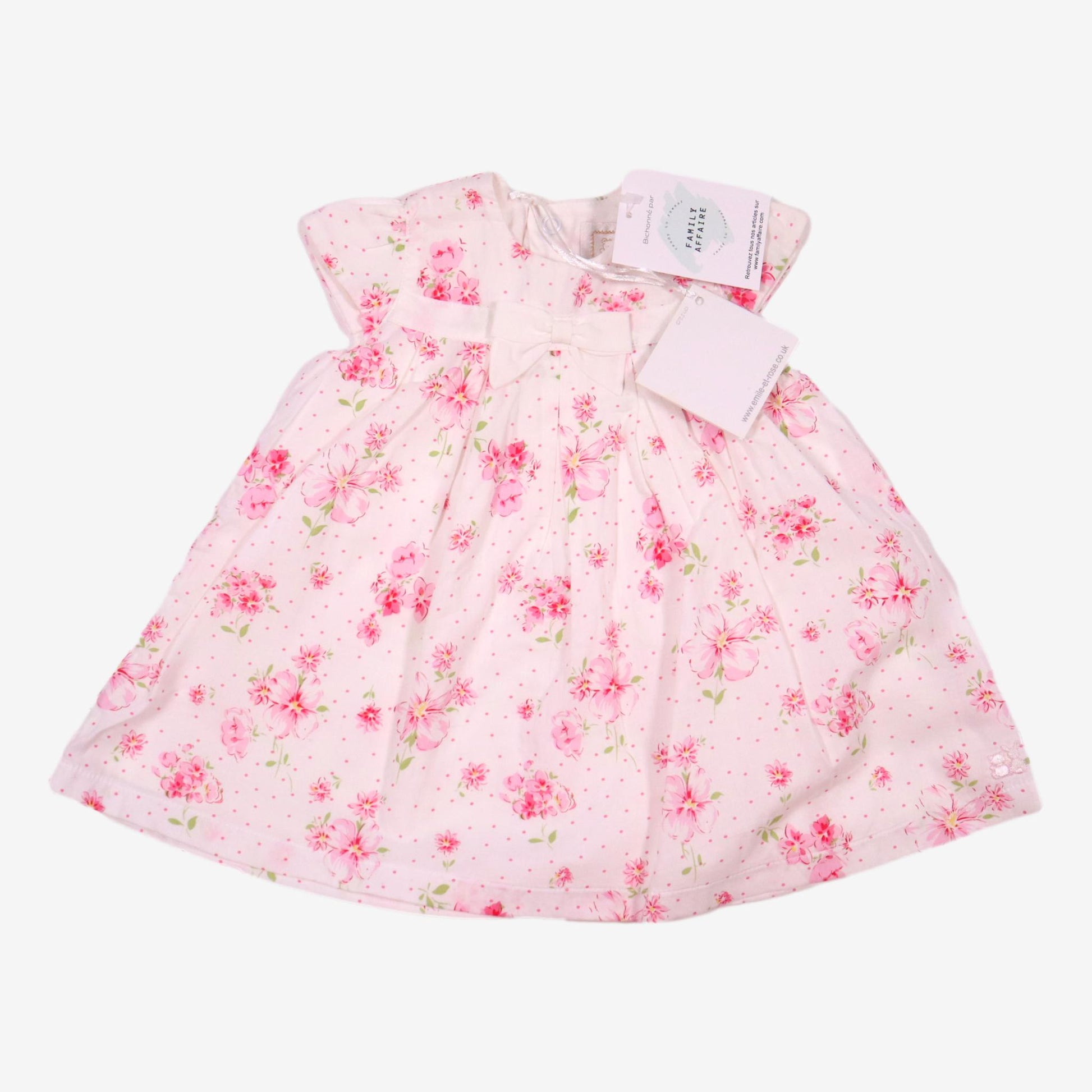 EMILE ET ROSE 1 mois Robe noeud motifs fleurs