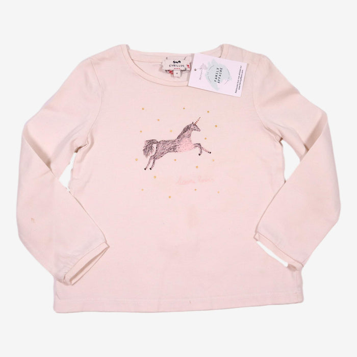 CYRILLUS 4 ans Tee-shirt Licorne crème