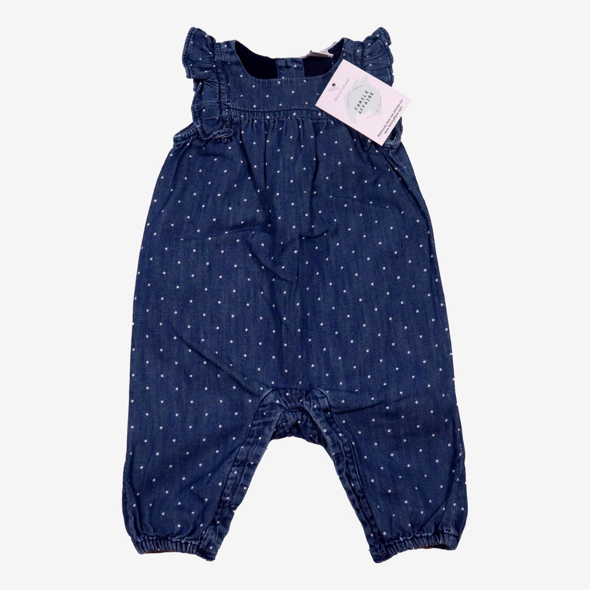 GAP 3 mois Combinaison manches volantes à pois en chambray