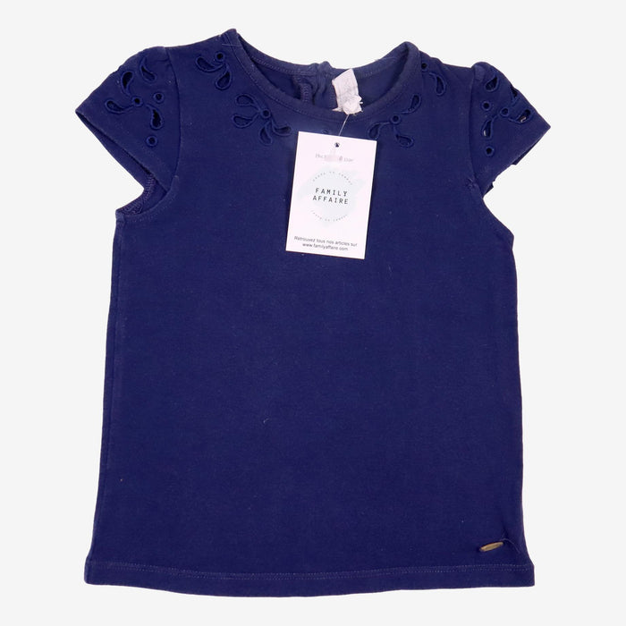 TARTINE ET CHOCOLAT 4 ans Tee-shirt ajouré bleu