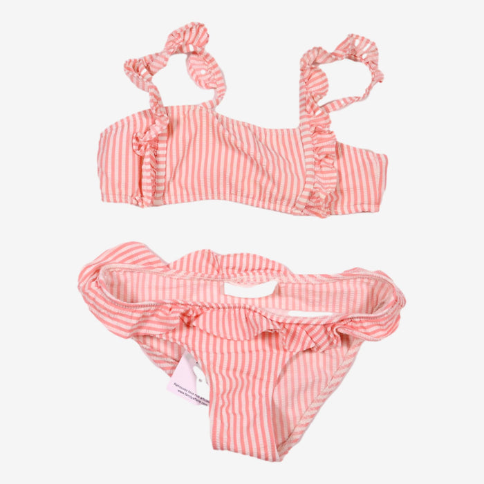 MANGO 10 Maillot de bain 2p à volants et rayures roses