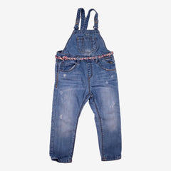 ZARA 2 ans Salopette ceinture tressée en jean bleu