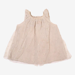 BONPOINT 12 mois robe en tulle beige pois or