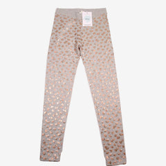 CREWCUTS 10 ans legging gris imprimé doré paillettes