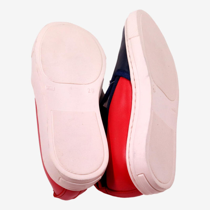 JACADI Baskets slippers bleu et rouge cuir