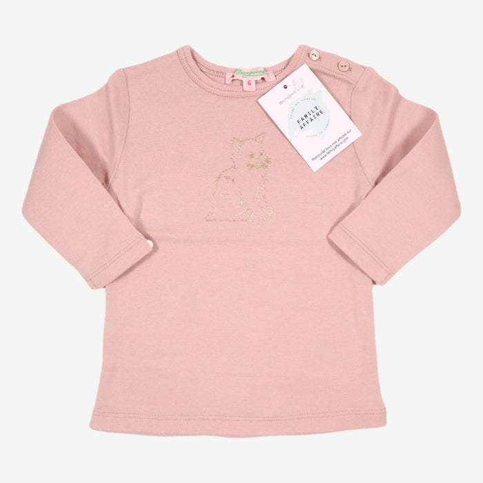 BONPOINT 6m t-shirt chat rose