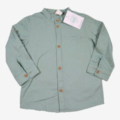 H&M 18 mois Chemise verte col mao