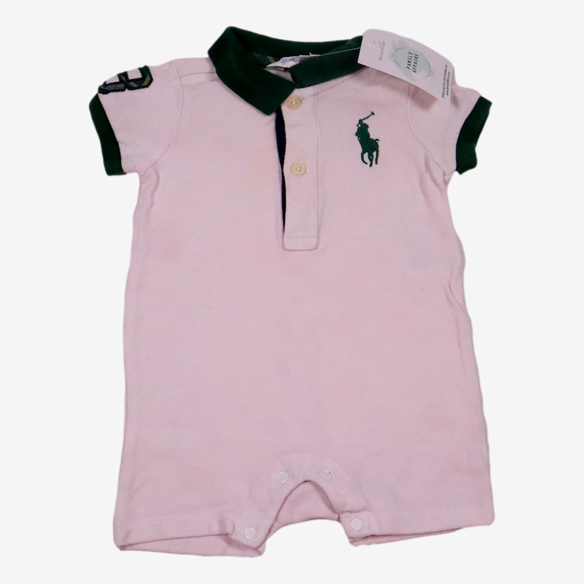 RALPH LAUREN 3 mois Polo rose et vert