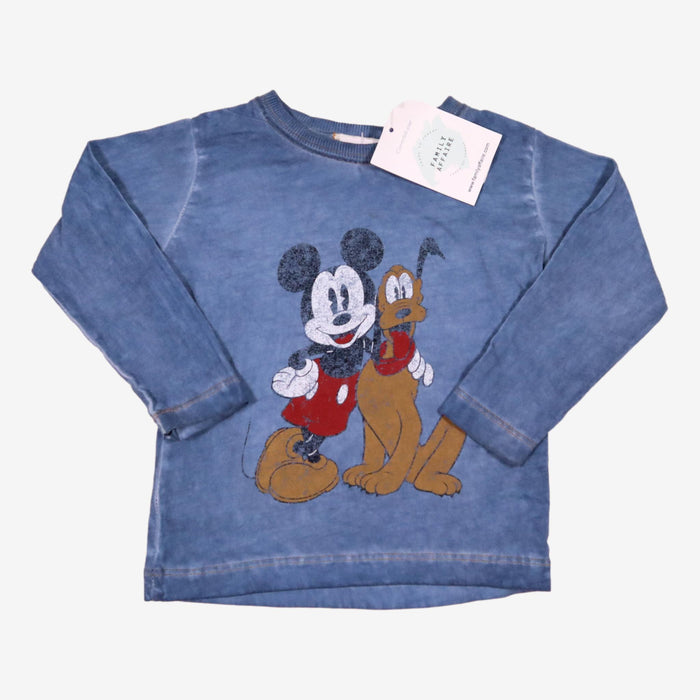 ZARA 2 ans tee-shirt bleu Mickey Mouse