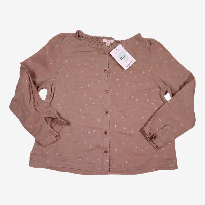 ZEF 8 ans Blouse taupe imprimé étoile