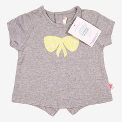 BILLIEBLUSH 3 mois tee-shirt gris pailleté à noeud