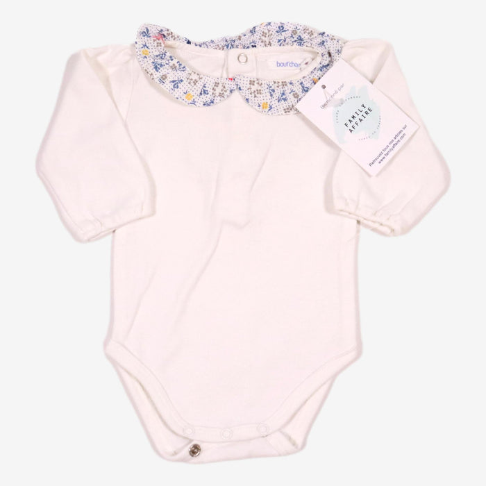 BOUT'CHOU 3 mois body blanc col Claudine Liberty