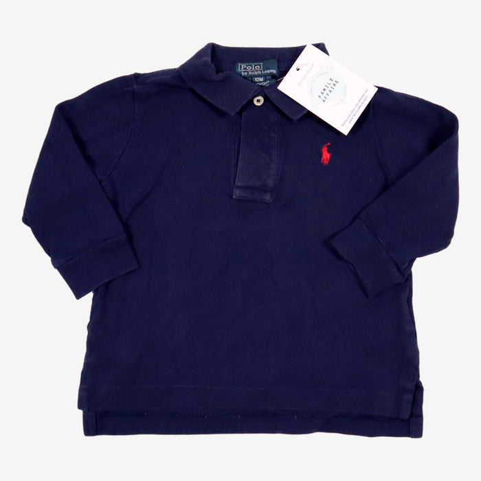 RALPH LAUREN 12 mois polo marine à manches longues