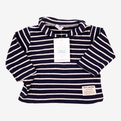 PETIT BATEAU 6 mois sweat marinière marine et blanc