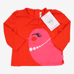 BILLIEBLUSH 6 mois tee-shirt orange oiseau