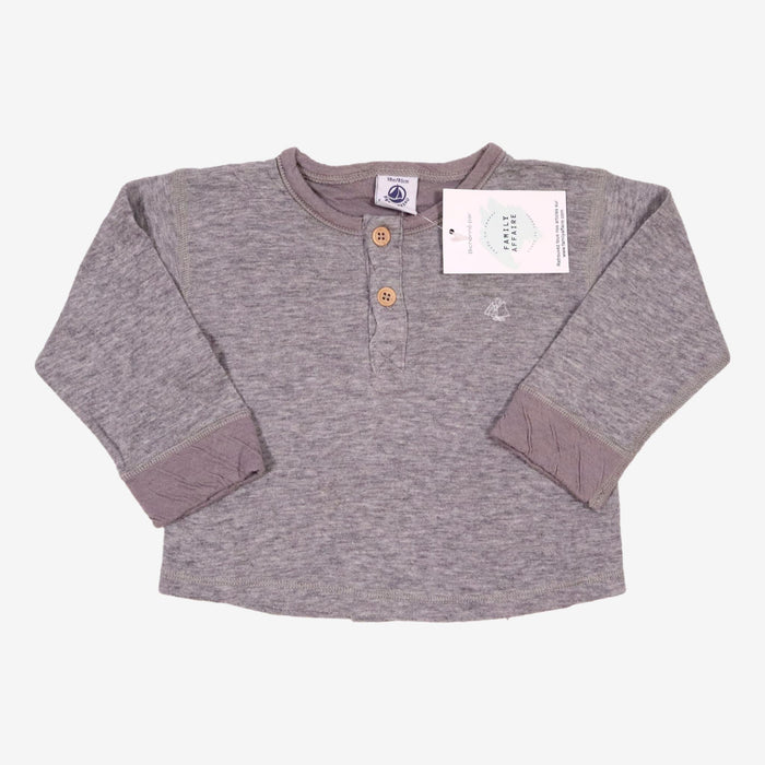 PETIT BATEAU 18 mois tee-shirt gris manches longues